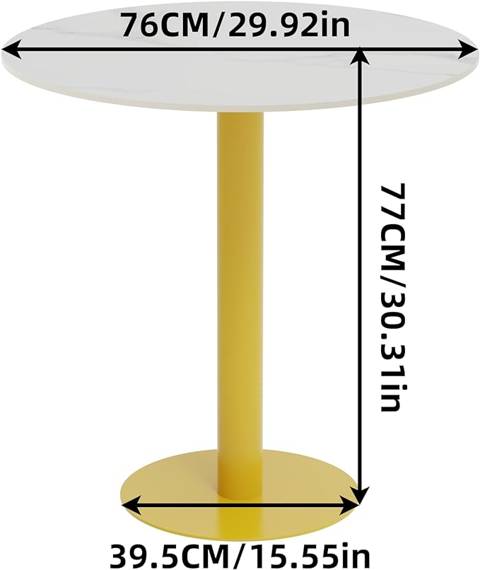 Round Sintered Stone Bar Table Diameter 70cm White Marble Circle Bars Tables Counter Height 100cm Cocktail Table