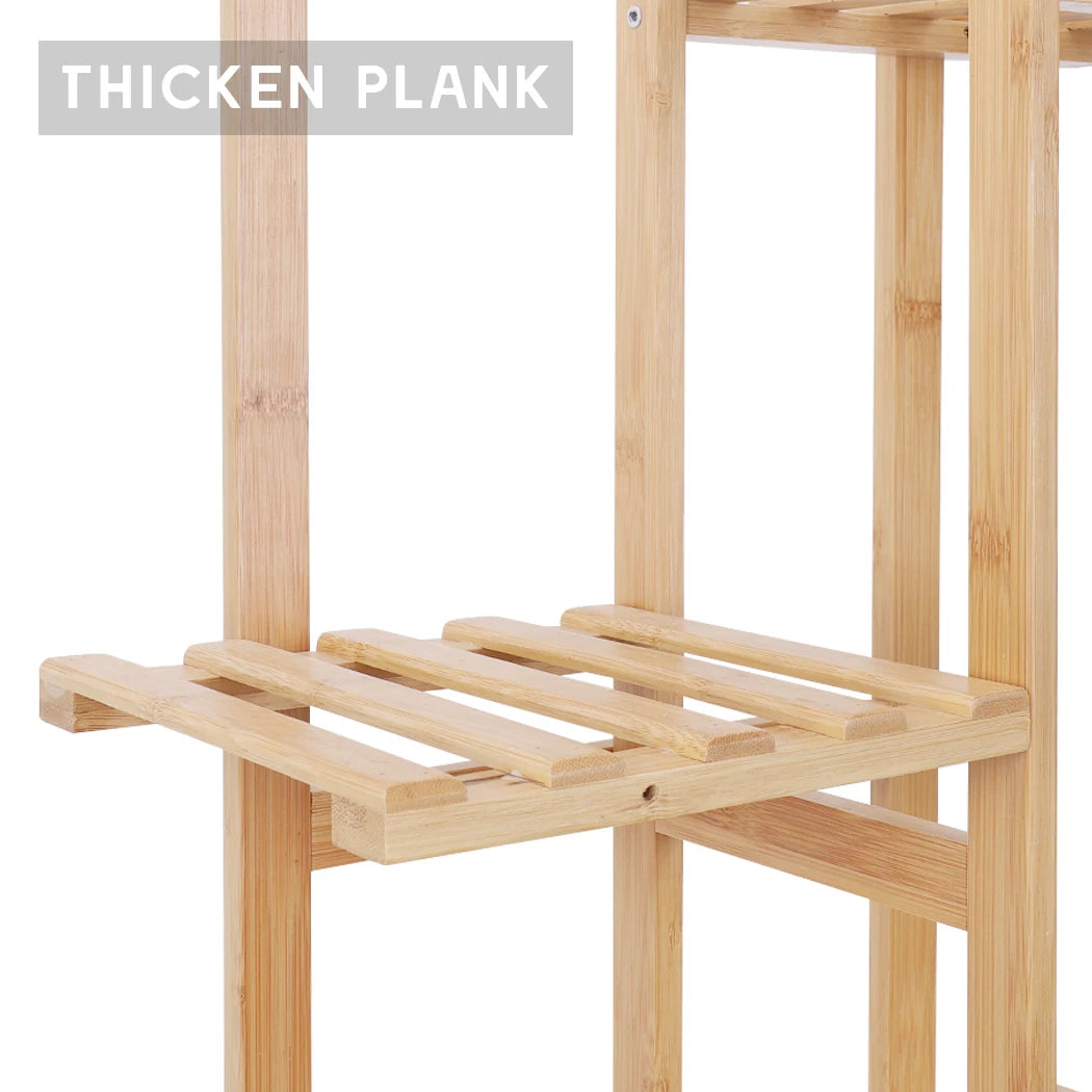 5 / 6 Tier Tall Bamboo Corner Plant Stand – Indoor & Outdoor Flower Display Rack