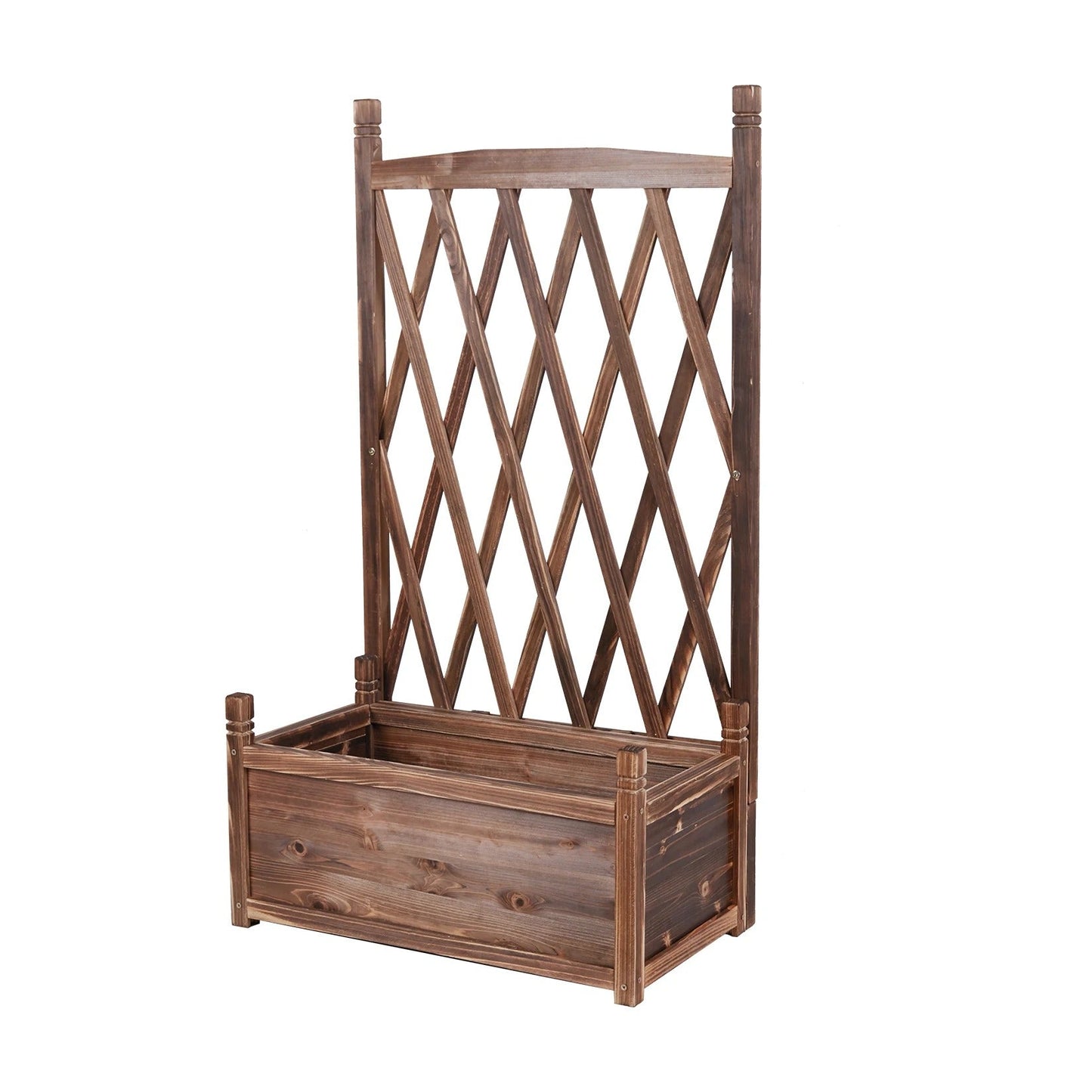 Raised Garden Bed, Wooden Planter Box with Trellis, Vegetable Grow, Support Patio Lattice