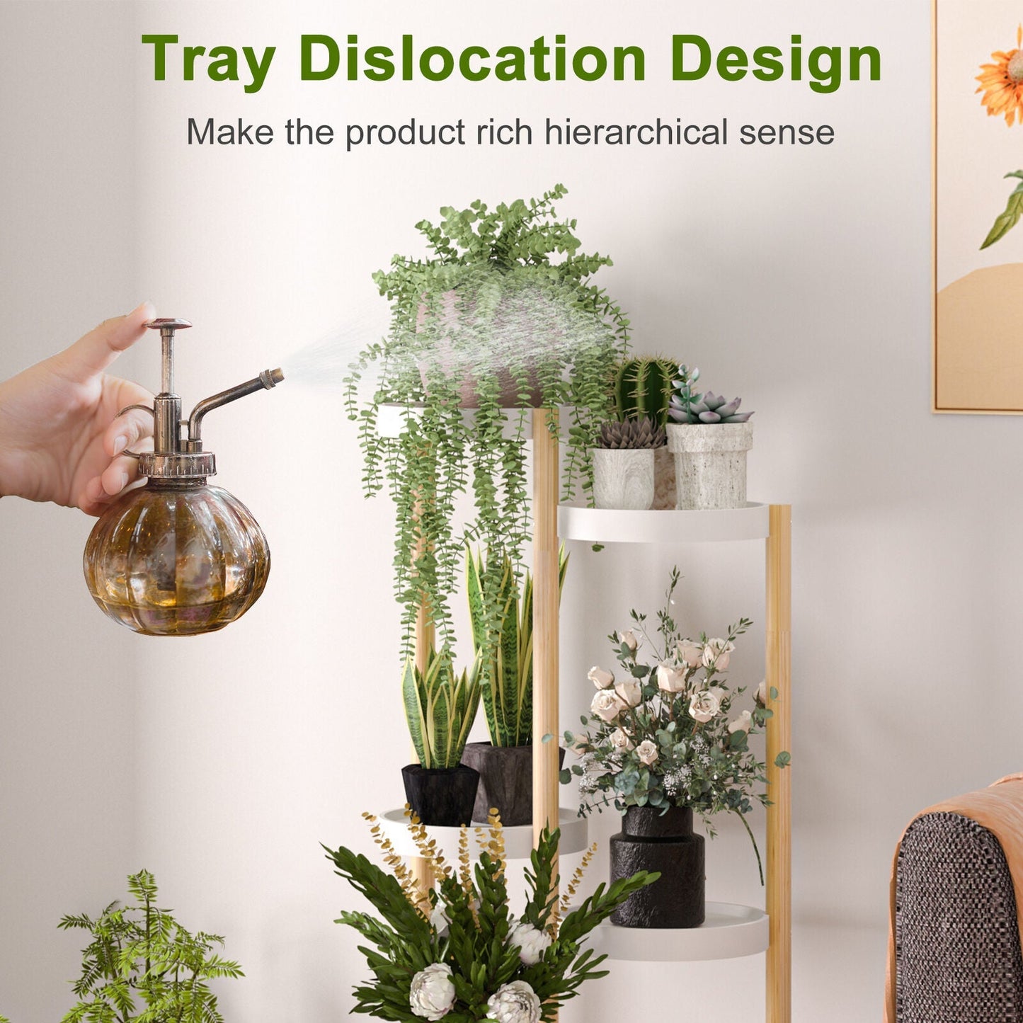 5-Tier Bamboo Plant Stand – A Modern Flower Pot Holder for Patios & Indoor Spaces