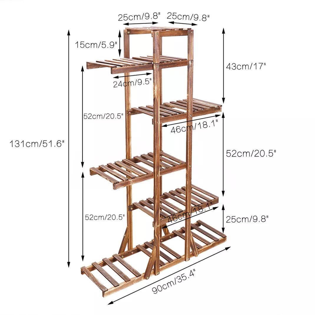 Multi Tier Wooden Plant Stand Holder