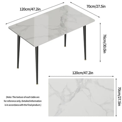 1.2m Modern Dining Table for 4-6 People with Metal Legs Ideal for Kitchen Living Room Restaurant Cafe Shop Furniture