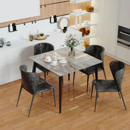 80cm Square Dining Table, Modern Kitchen Table with Metal Legs, Coffee Table for Living Room Restaurant