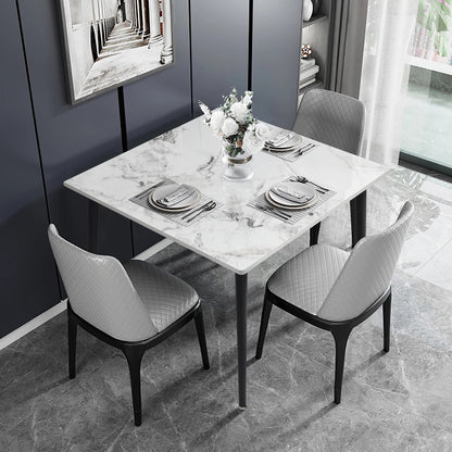 80cm Square Dining Table, Modern Kitchen Table with Metal Legs, Coffee Table for Living Room Restaurant