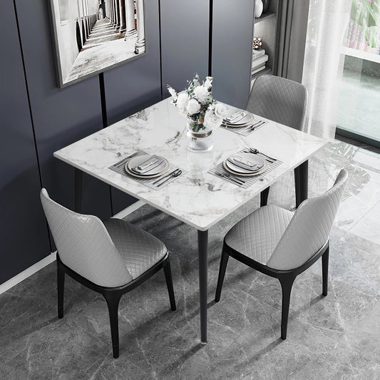 80cm Square Dining Table, Modern Kitchen Table with Metal Legs, Coffee Table for Living Room Restaurant