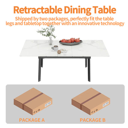 Extendable Rectangle Dining Table 130CM-160CM