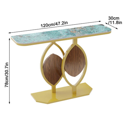 Console Table Sintered Stone Table Golden Base