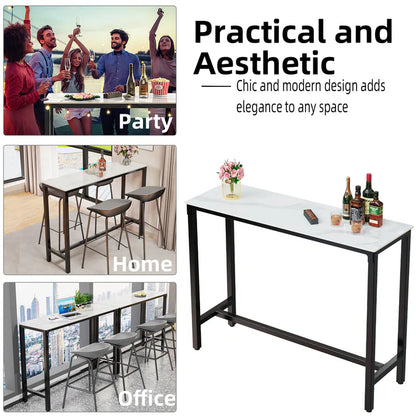 105CM Tall Rectangular Bar Table Countertop Pub Table