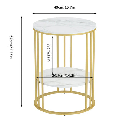 Two-tier Side Accent Table for Sofa Side