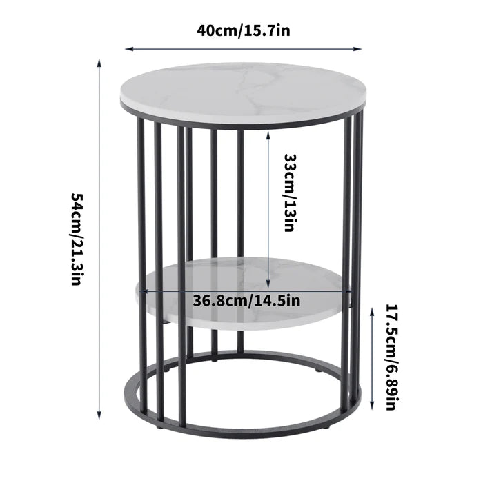 Two-tier Side Accent Table for Sofa Side