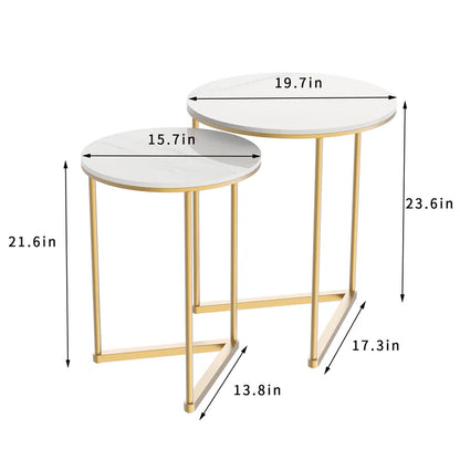 2PCS Nesting Sintered Stone Side Table Set