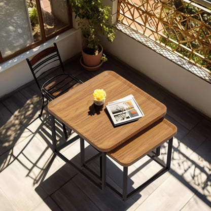 Set of 2 Industrial Nesting Rectangle Coffee Tables, Living Room Inspo