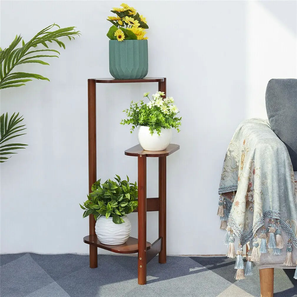 3 Tier Plant Stand Bamboo Corner Plant Stand, Indoor Plant Ladder Shelf Flower Display Rack
