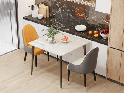 80cm Square Dining Table, Modern Kitchen Table with Metal Legs, Coffee Table for Living Room Restaurant