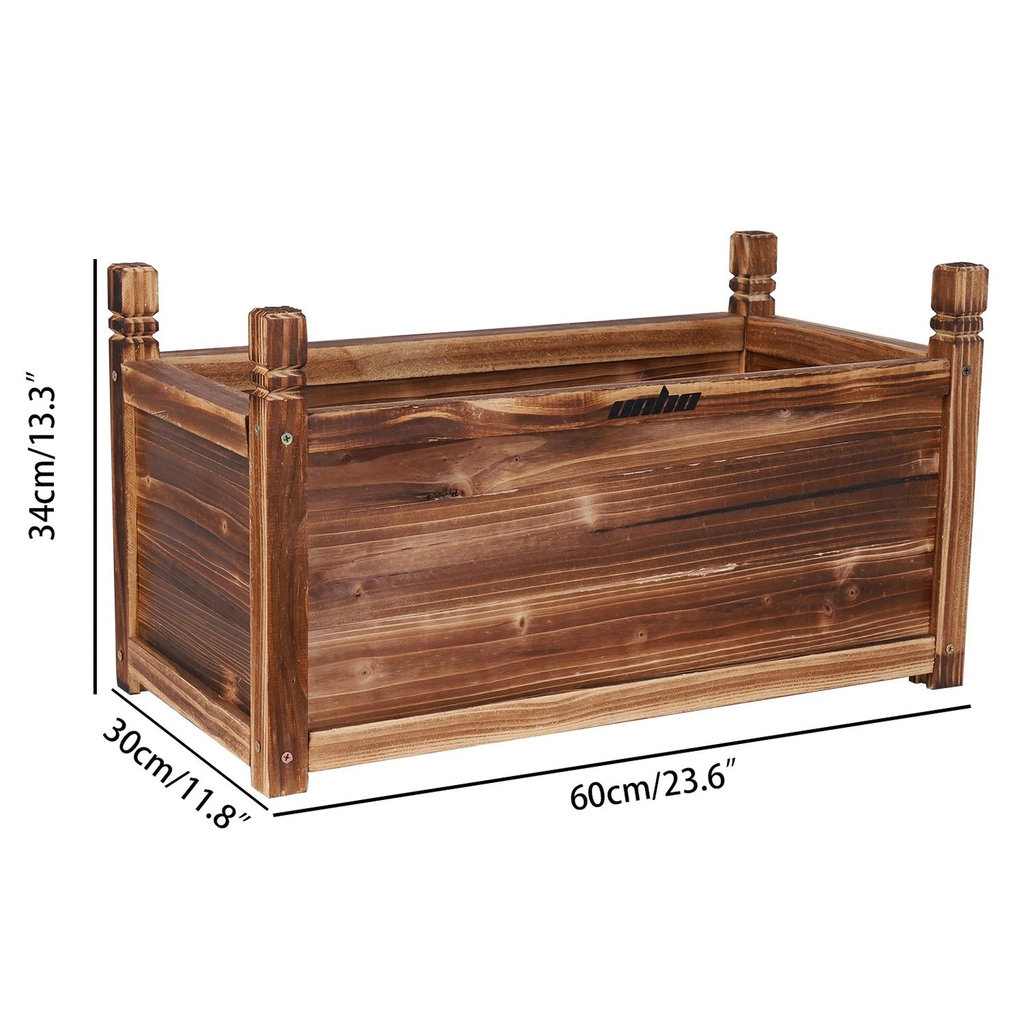 Solid Pine Wood Planter Box Outdoor Raised Garden Planter Bed – 9 inch, plant stand, view 5