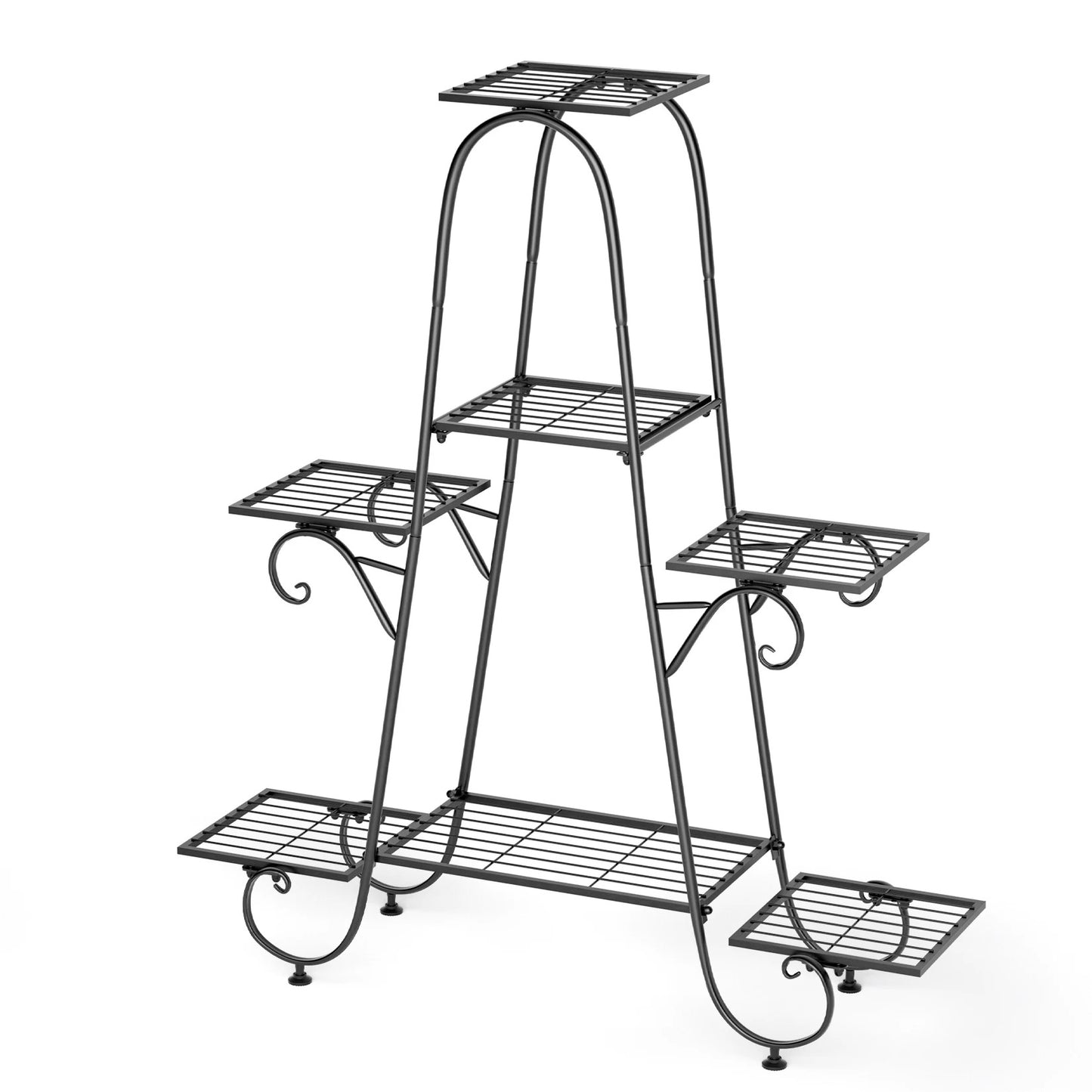 7 Tiers Metal Plant Stand Indoor Outdoor Flower Pot Display Rack Garden Shelf Stand Holder
