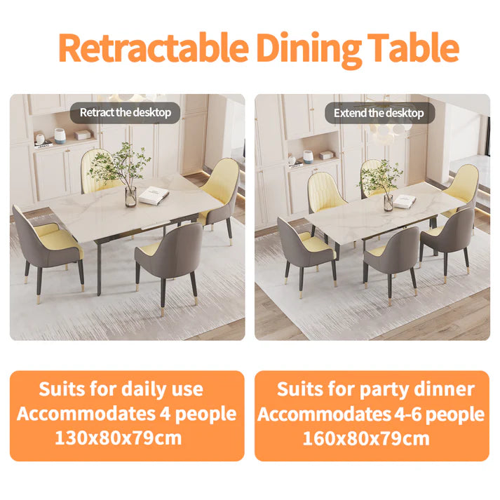 Extendable Rectangle Dining Table 130CM-160CM