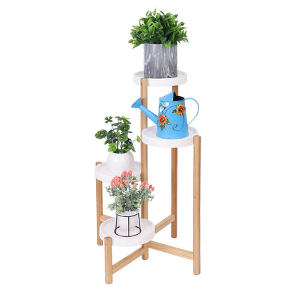 Bamboo 4 Tiers Cute Plants Stand Holder