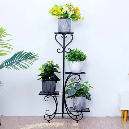 4-Tier Metal Plant Stand – Indoor/Outdoor Flower Display Rack for Balcony and Living Room