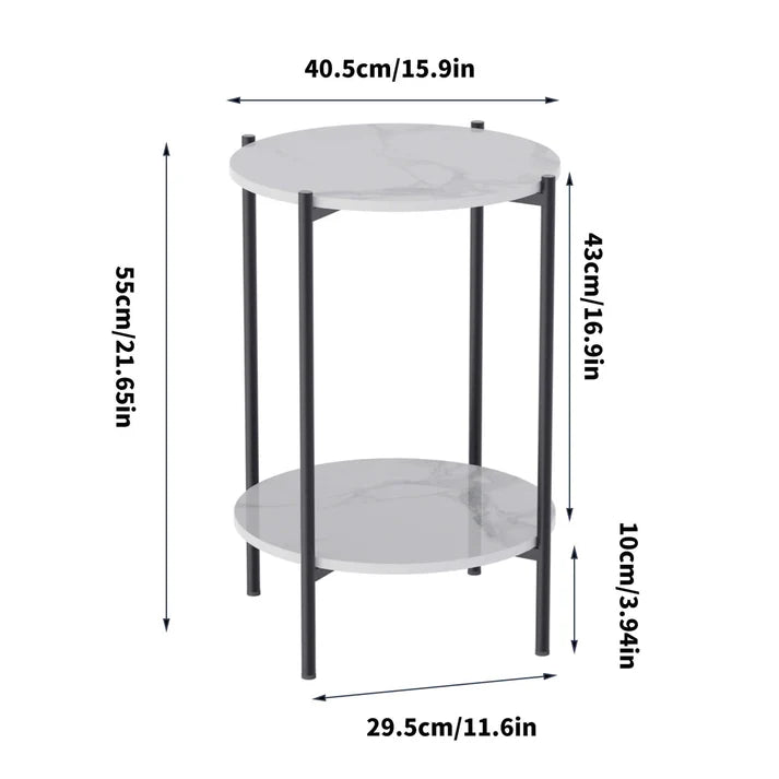 Round Sintered Stone Side Accent Table