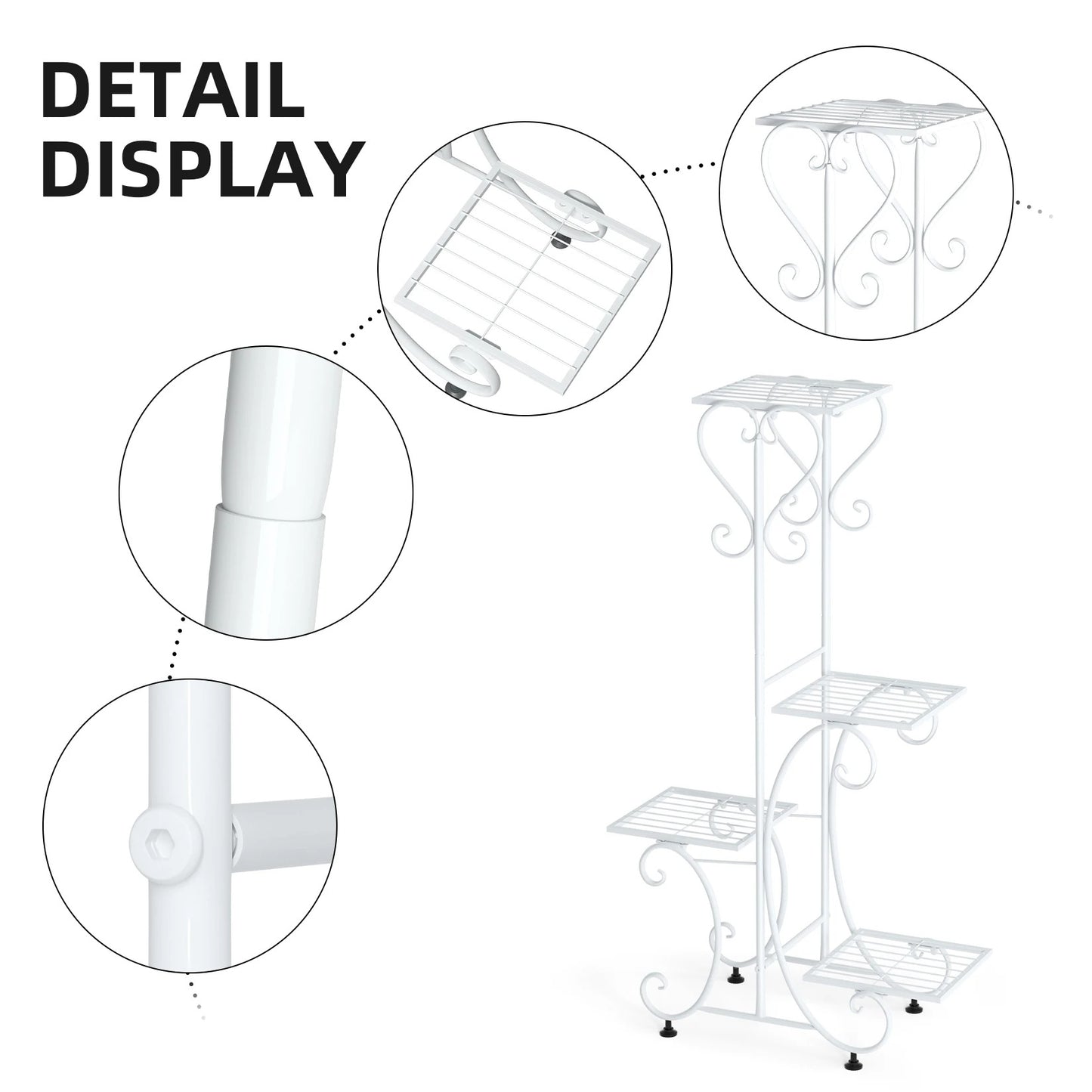 4-Tier Metal Plant Stand – Indoor/Outdoor Flower Display Rack for Balcony and Living Room