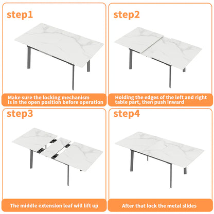 Extendable Rectangle Dining Table 130CM-160CM