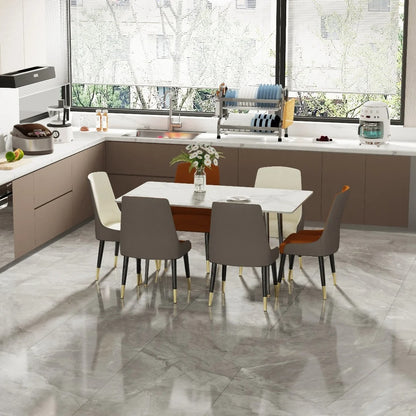 1.2m Modern Dining Table for 4-6 People with Metal Legs Ideal for Kitchen Living Room Restaurant Cafe Shop Furniture