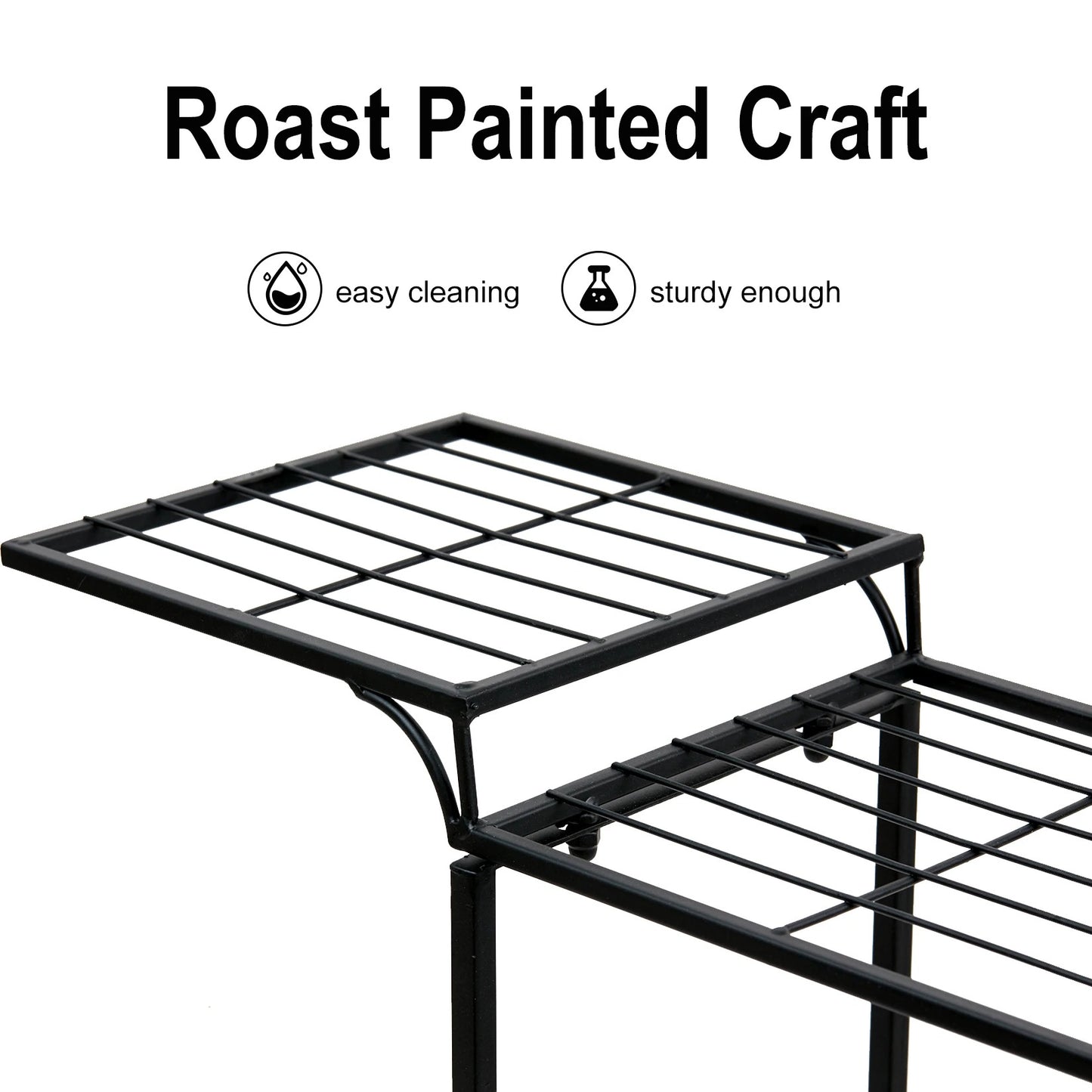 6-Tier Wrought Iron Plant Stand – Indoor/Outdoor Garden Cart Display Shelf for Home Décor