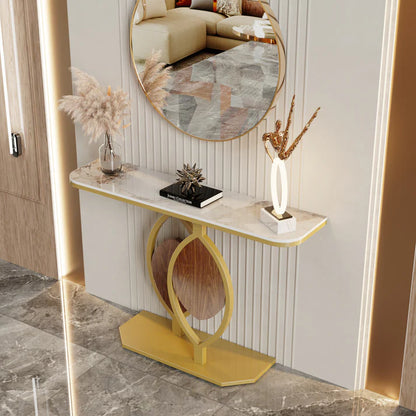 Deluxe Console Entry Table Golden Base