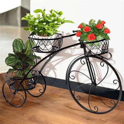 3-Tier Iron Bicycle Plant Stand, Indoor outdoor metal plant stand.
