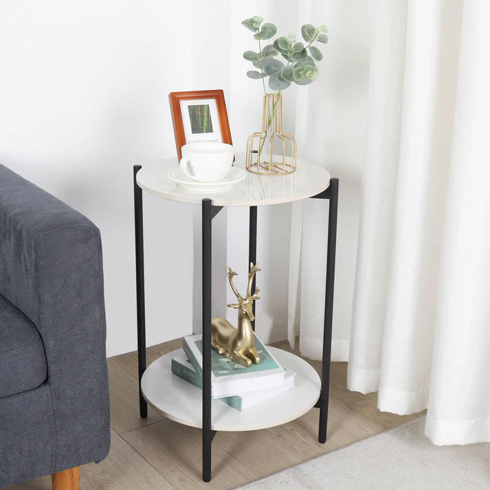 Round Sintered Stone Side Accent Table