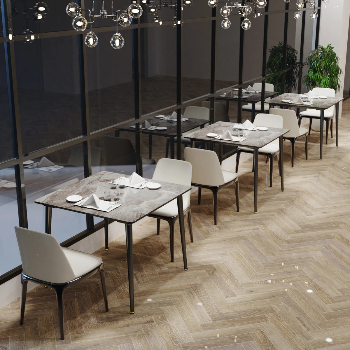 80cm Square Dining Table, Modern Kitchen Table with Metal Legs, Coffee Table for Living Room Restaurant