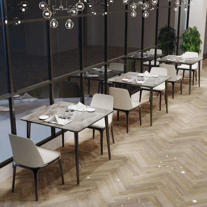 80cm Square Dining Table, Modern Kitchen Table with Metal Legs, Coffee Table for Living Room Restaurant