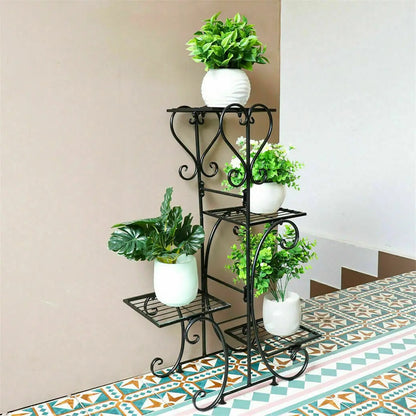 4-Tier Metal Plant Stand – Indoor/Outdoor Flower Display Rack for Balcony and Living Room