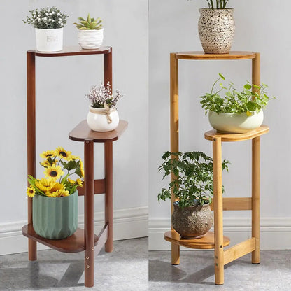 3 Tier Plant Stand Bamboo Corner Plant Stand, Indoor Plant Ladder Shelf Flower Display Rack