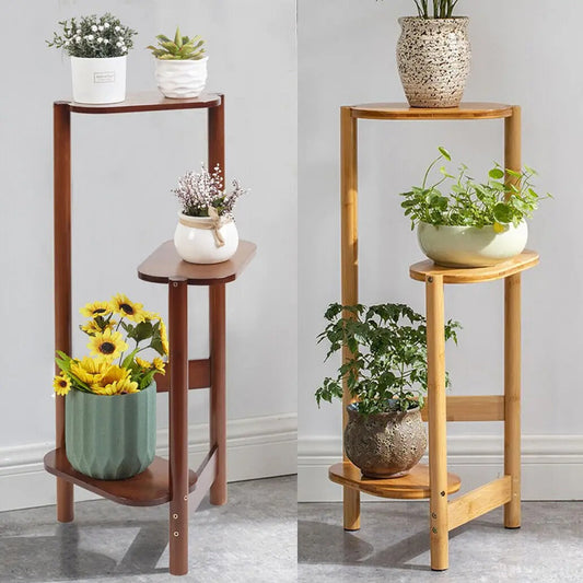 3 Tier Plant Stand Bamboo Corner Plant Stand, Indoor Plant Ladder Shelf Flower Display Rack