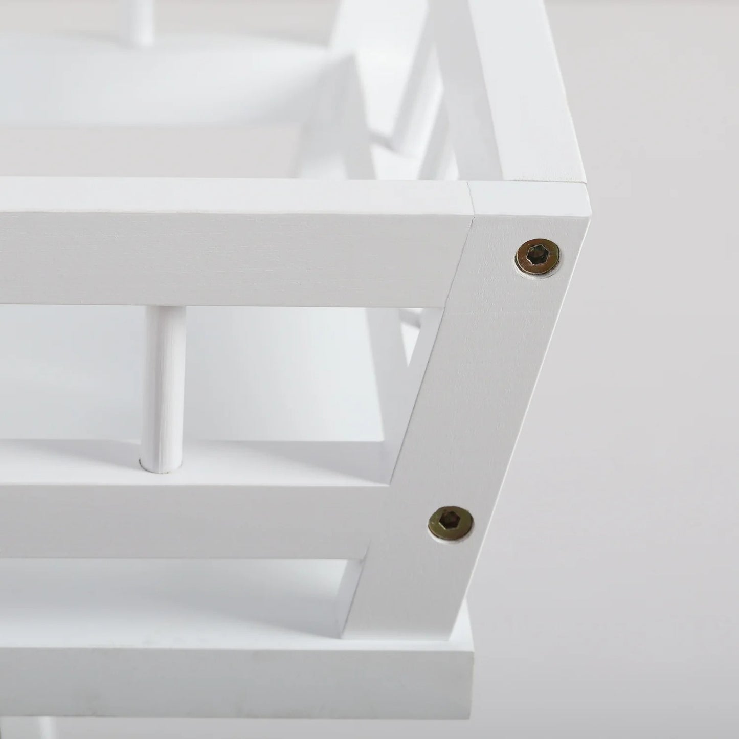 2 Tier Bamboo Plant Stand, White Modern Minimalist Garden Plant Shelf
