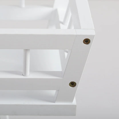 2 Tier Bamboo Plant Stand, White Modern Minimalist Garden Plant Shelf