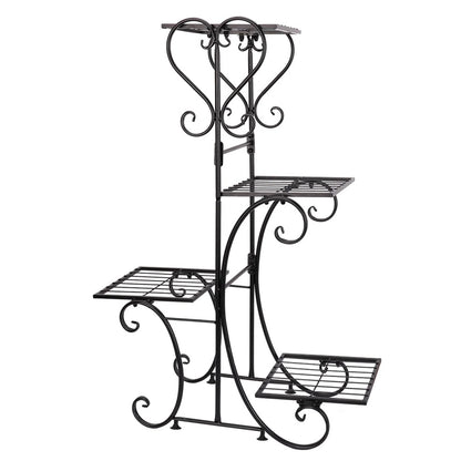 4-Tier Metal Plant Stand – Indoor/Outdoor Flower Display Rack for Balcony and Living Room
