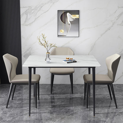 80cm Square Dining Table, Modern Kitchen Table with Metal Legs, Coffee Table for Living Room Restaurant