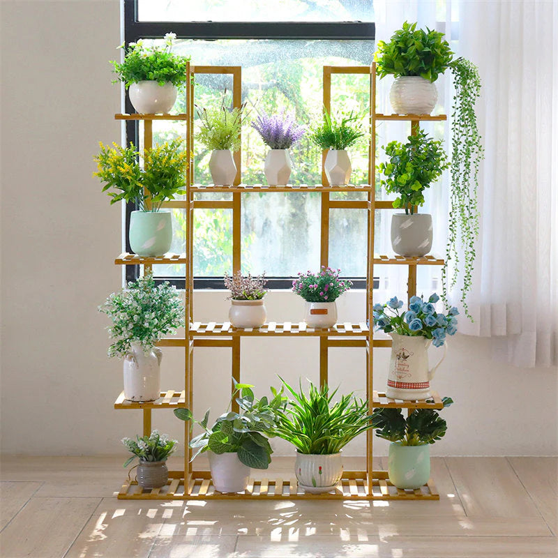 9-Tier Bamboo Plant Stand 