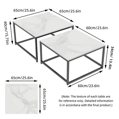 2PCS  Texture Modern-Inspired Nesting Coffee Table Set