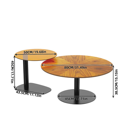 2PCS Round Living Room Side Table Set