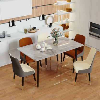 1.2m Modern Dining Table for 4-6 People with Metal Legs Ideal for Kitchen Living Room Restaurant Cafe Shop Furniture