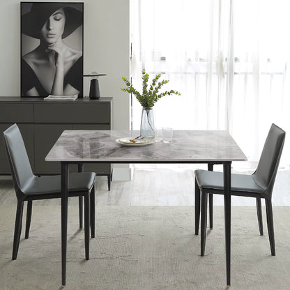 80cm Square Dining Table, Modern Kitchen Table with Metal Legs, Coffee Table for Living Room Restaurant