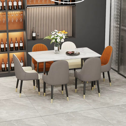 1.2m Modern Dining Table for 4-6 People with Metal Legs Ideal for Kitchen Living Room Restaurant Cafe Shop Furniture