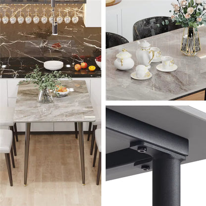 1.2m Modern Dining Table for 4-6 People with Metal Legs Ideal for Kitchen Living Room Restaurant Cafe Shop Furniture