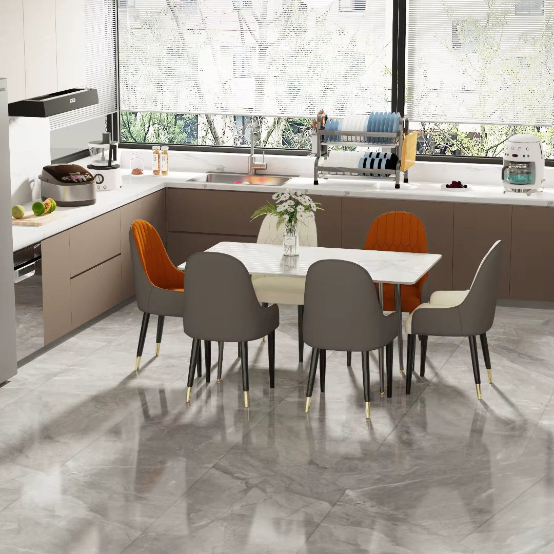 1.2m Modern Dining Table for 4-6 People with Metal Legs Ideal for Kitchen Living Room Restaurant Cafe Shop Furniture