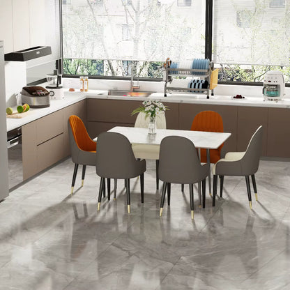 1.2m Modern Dining Table for 4-6 People with Metal Legs Ideal for Kitchen Living Room Restaurant Cafe Shop Furniture