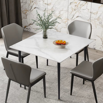 80cm Square Dining Table, Modern Kitchen Table with Metal Legs, Coffee Table for Living Room Restaurant